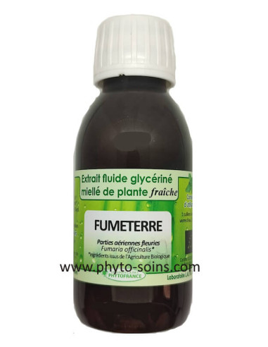 Extrait fluide glycériné miellé de Fumeterre BIO et fraiche