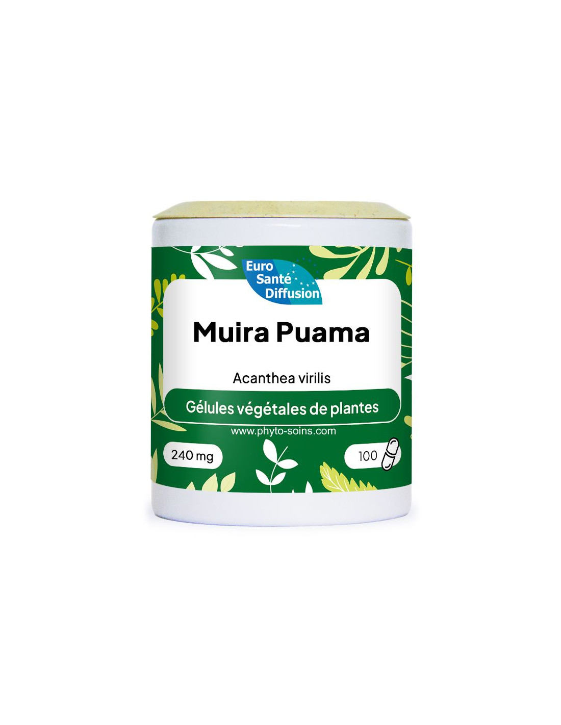 Boite de 100 ou 250 gélules Muira Puama- bois bandé- 240mg