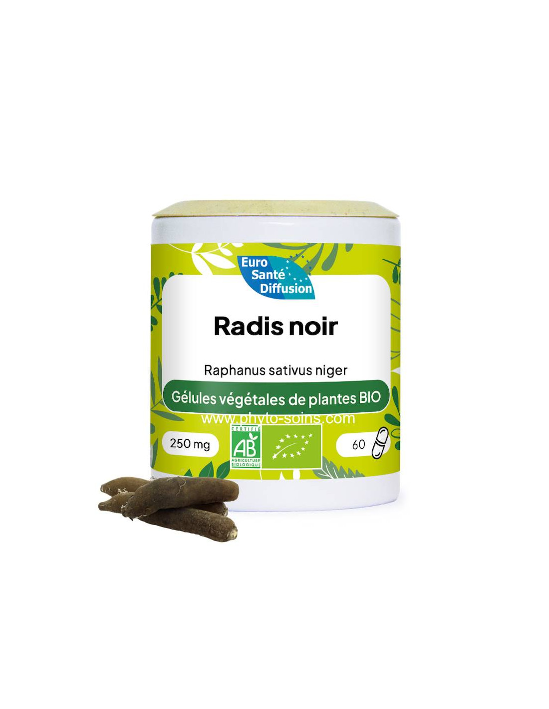 Boite de 60 ou 250 gélules de Radis noir (Raphanus sativus niger) BIO 250mg