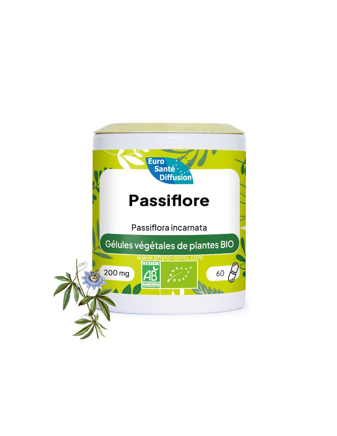 Boite de 60 ou 250 gélules de Passiflore (Passiflora incarnata) BIO 200mg