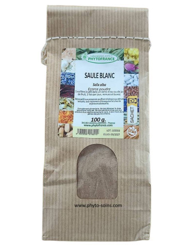 Sachet de Saule blanc (écorce poudre) 100g phytofrance par phyto-soins