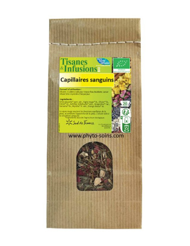 Tisane BIO Capillaires sanguins 125g (45 tasses) phytofrance par phyto-soins