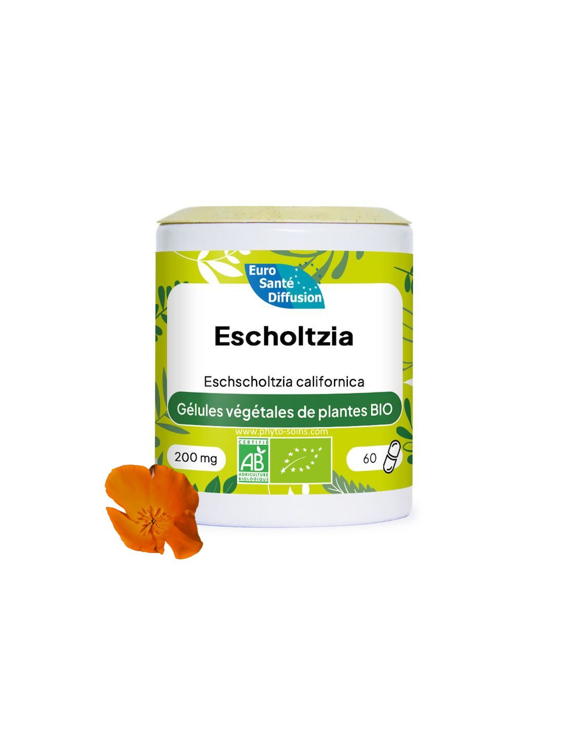 Boite de 60 ou 250 gélules d'Eschscholtzia BIO (Eschscholtzia californica)200mg