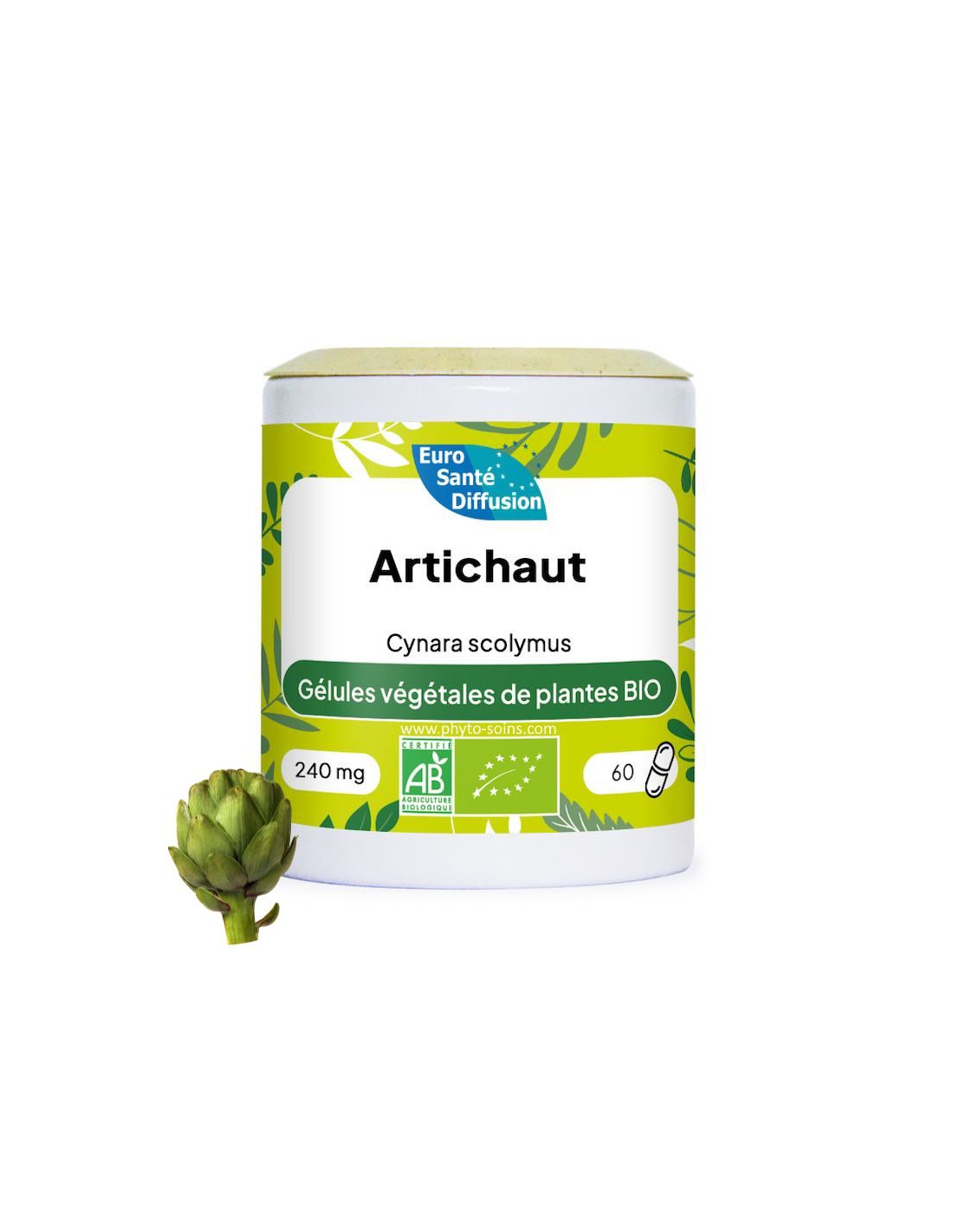 Boite de 60 ou 250 Gélules d'Artichaut BIO (Cynara Scolymus) 240mg