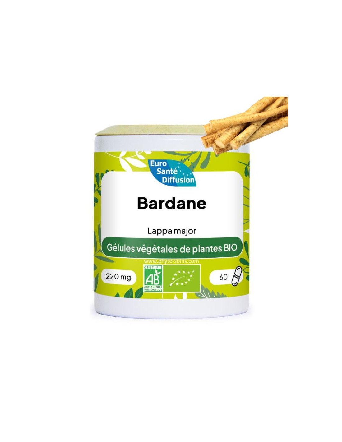 Boite de 60 ou 250 gélules de Bardane BIO (Lappa major) 220mg