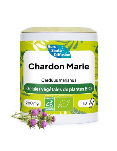 Boite de 60 ou 250 gélules de Chardon marie BIO (Carduus marianus) 200mg phytofrance