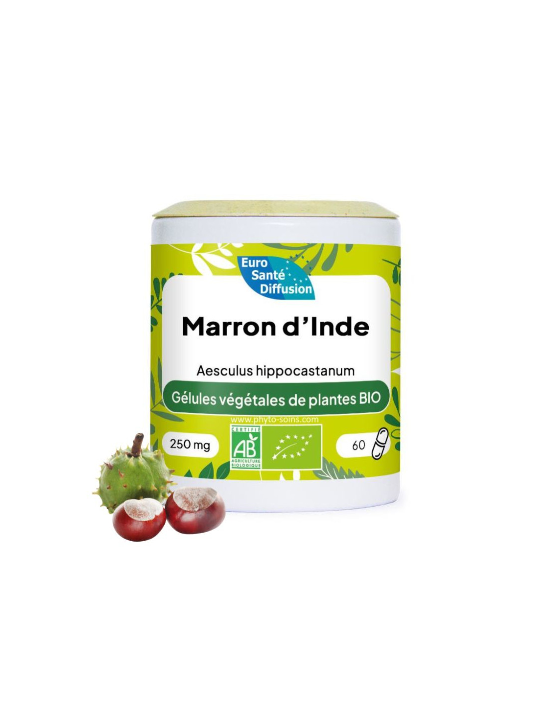 Boite de 60 ou 250 gélules de Marron d'Inde BIO 250mg