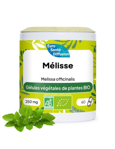 Boite de 60 ou 250 gélules de Mélisse BIO 250mg