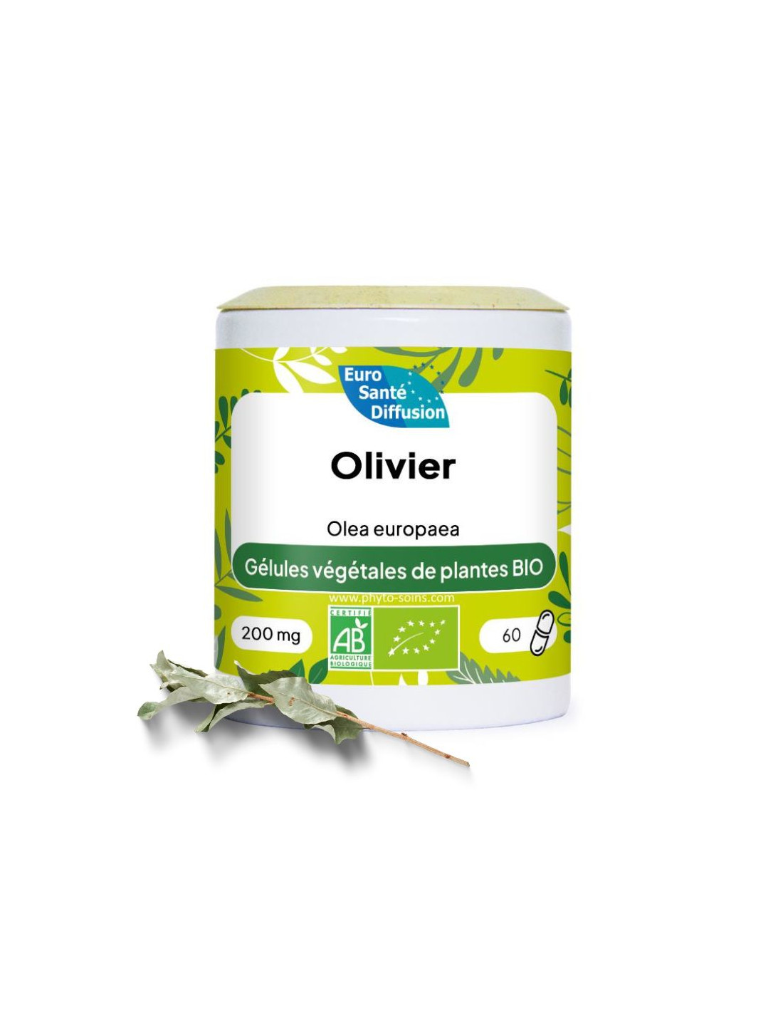 Boite de 60 ou 250 gélules d'olivier BIO 200mg