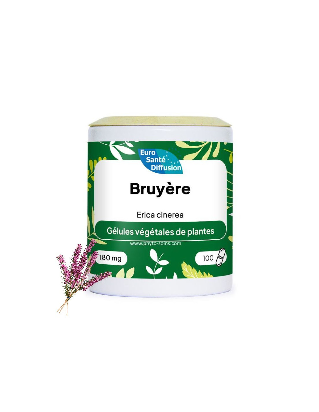 Boite de 100 ou 250 gélules de Bruyère 180mg