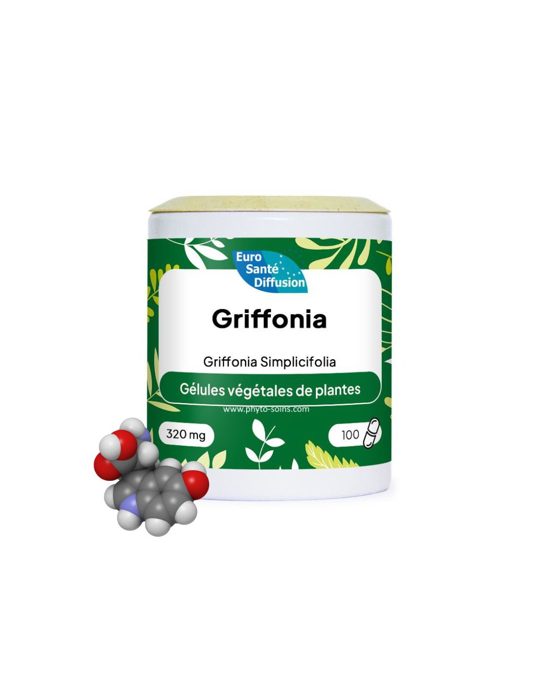 Boite de 100 ou 250 gélules de Griffonia (Griffonia Simplicifolia) 320mg