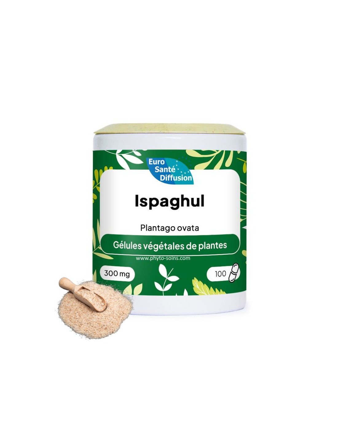 Boite de 100 ou 250 gélules d'Ispaghul (Plantago ovata) 300mg