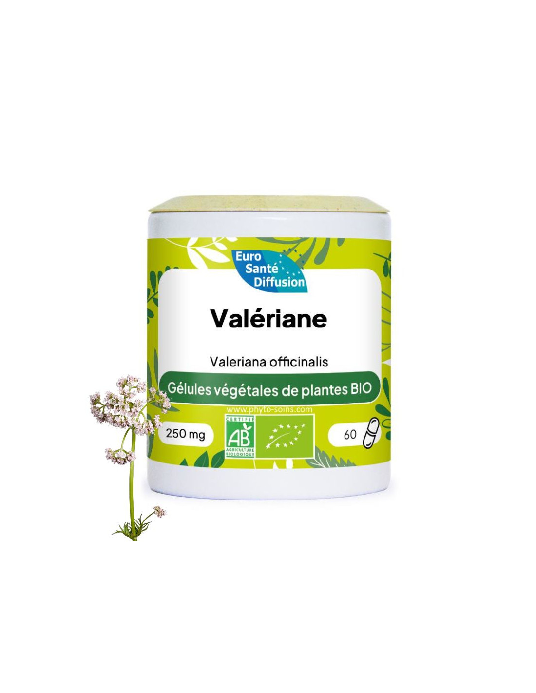 Boite de 60 ou 250 gélules de Valériane (Valeriana officinalis) BIO 250mg