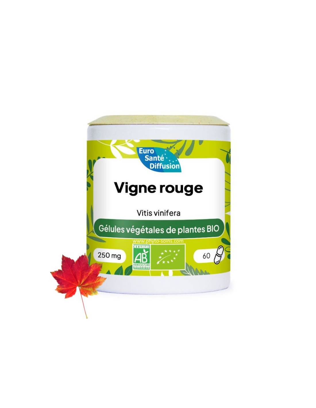 Boite de 60 ou 250 gélules de Vigne rouge (vitis vinifera) BIO 250mg